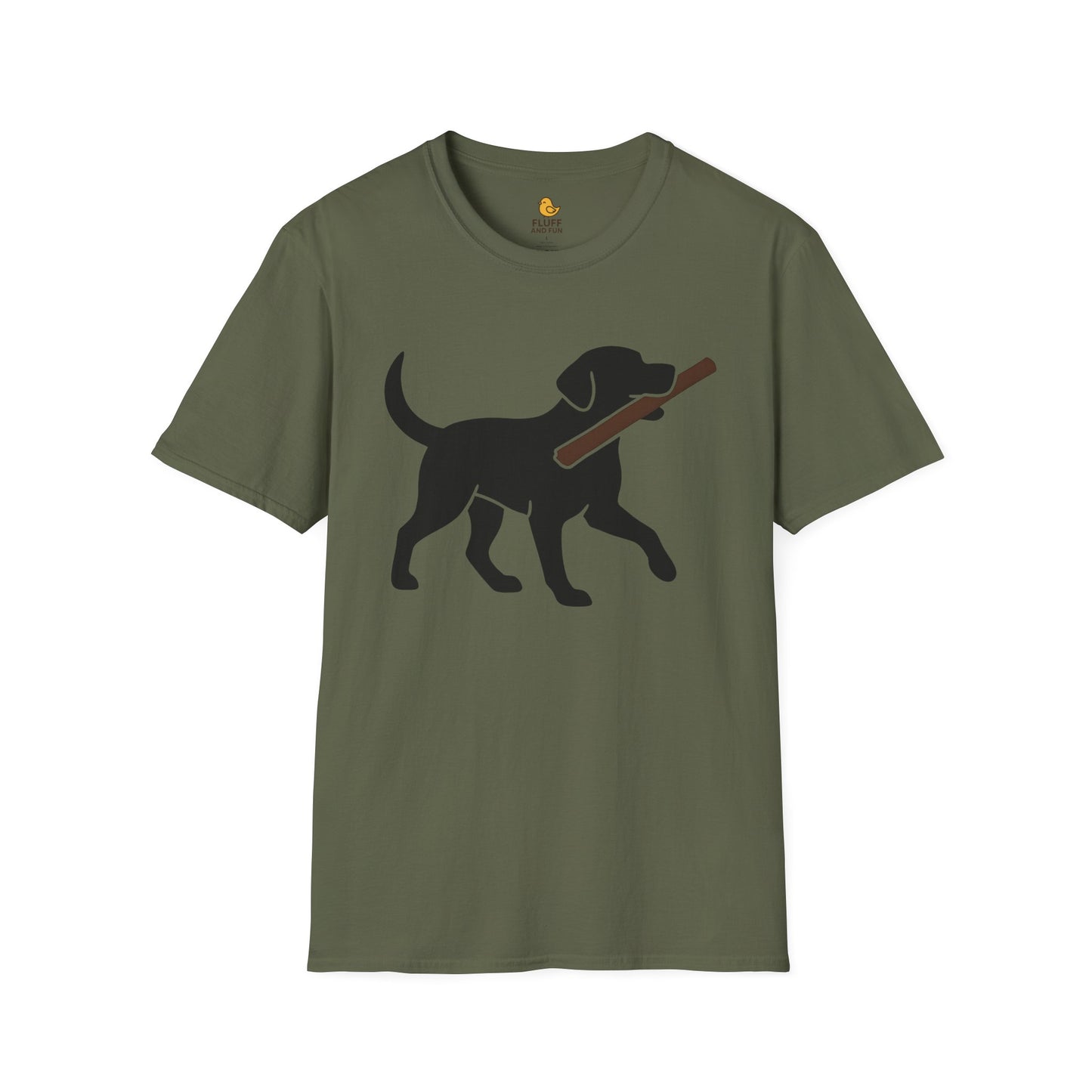 Dog with Stick Silhouette