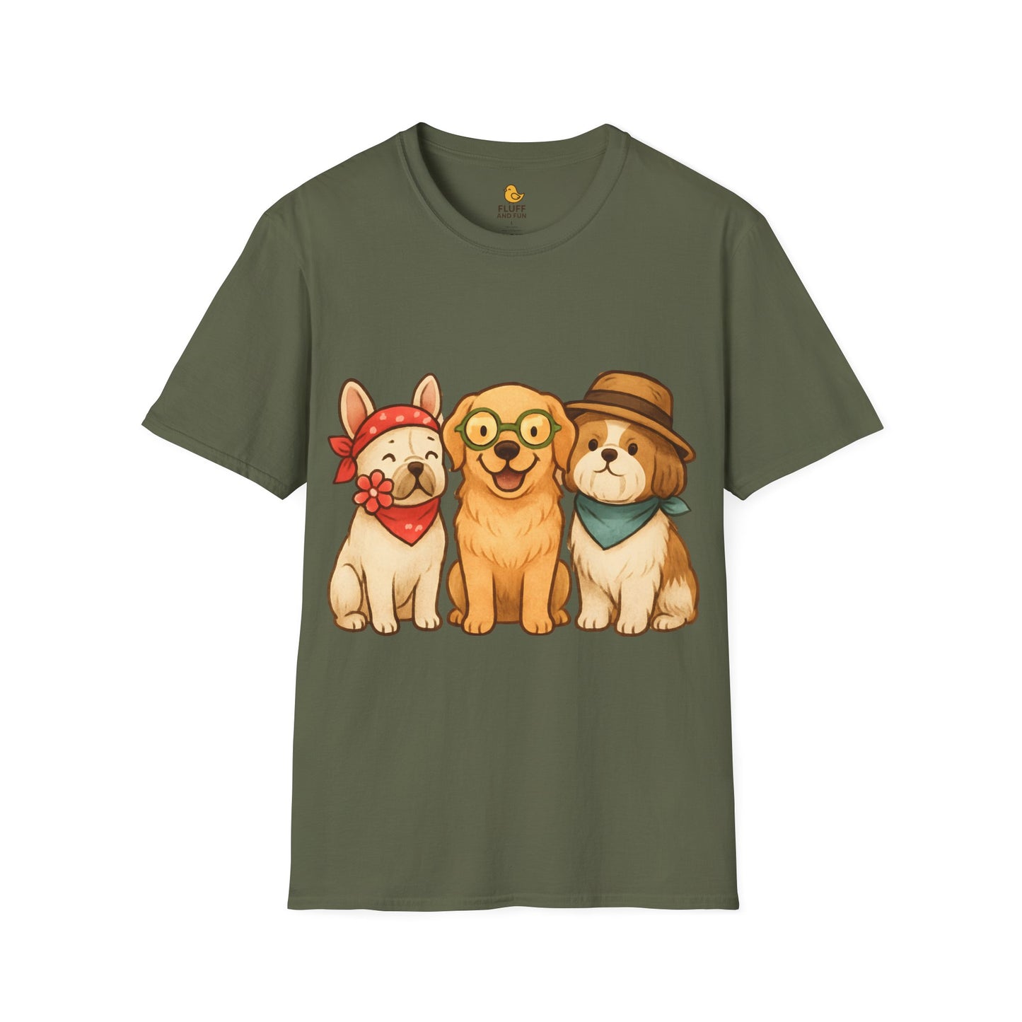 3 Dogs in Outfits