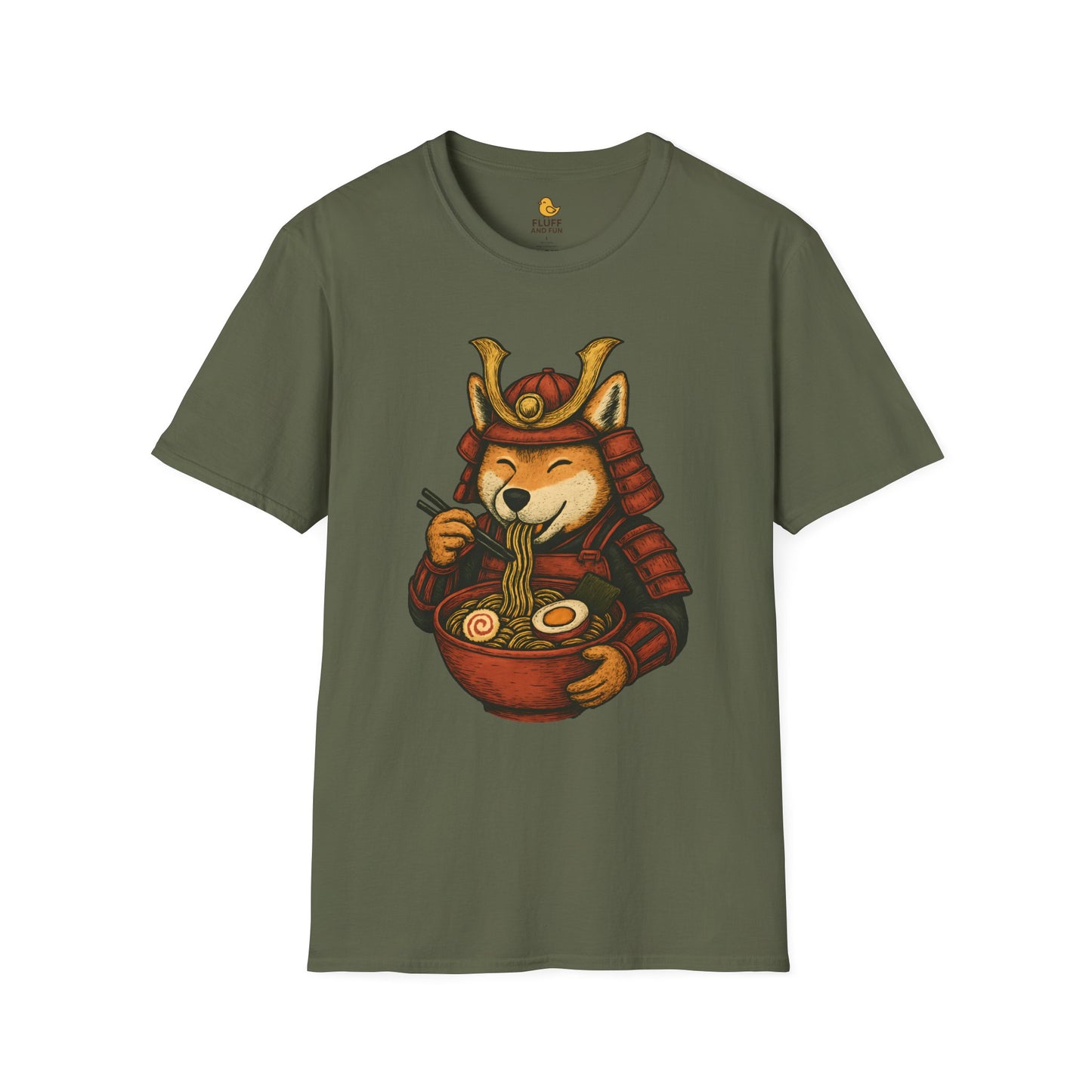 Samurai Dog Eating Ramen