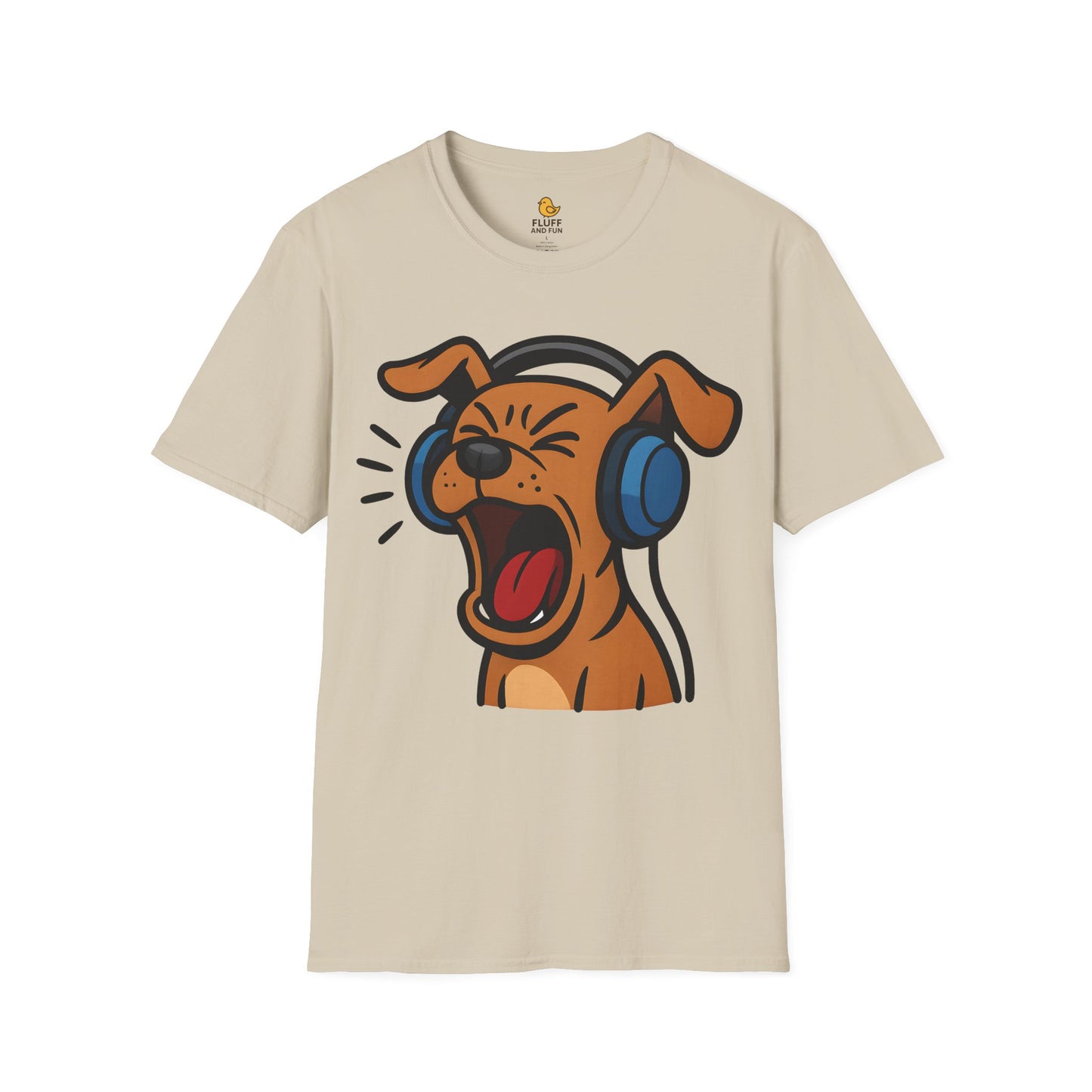 Screaming Dog with Headphones