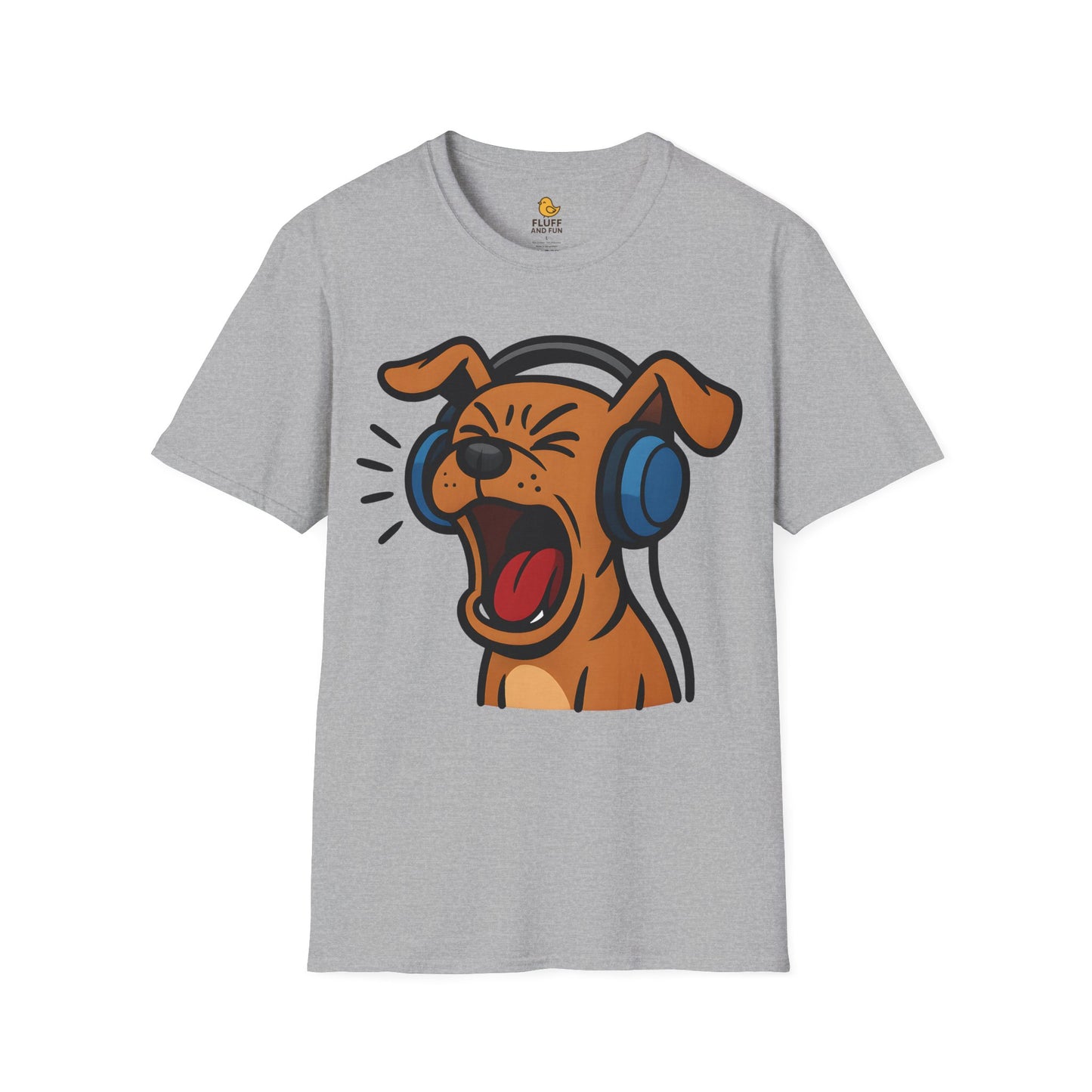 Screaming Dog with Headphones