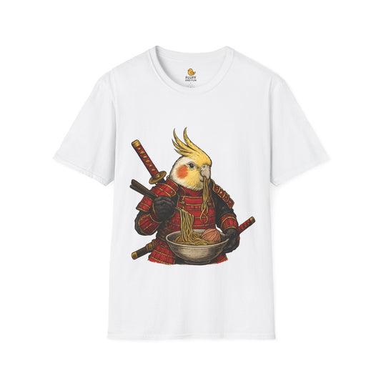 Samurai Cockatiel Eating Ramen