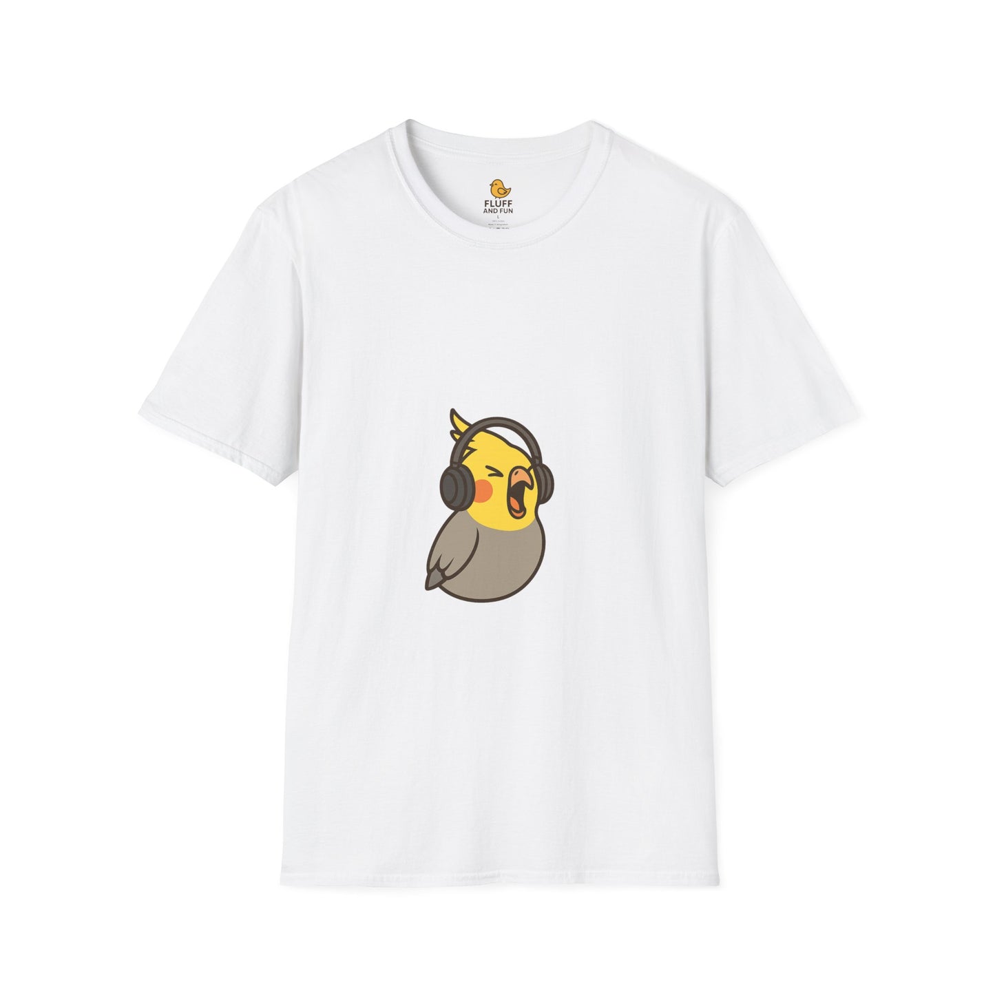 Screaming Cockatiel with Headphones