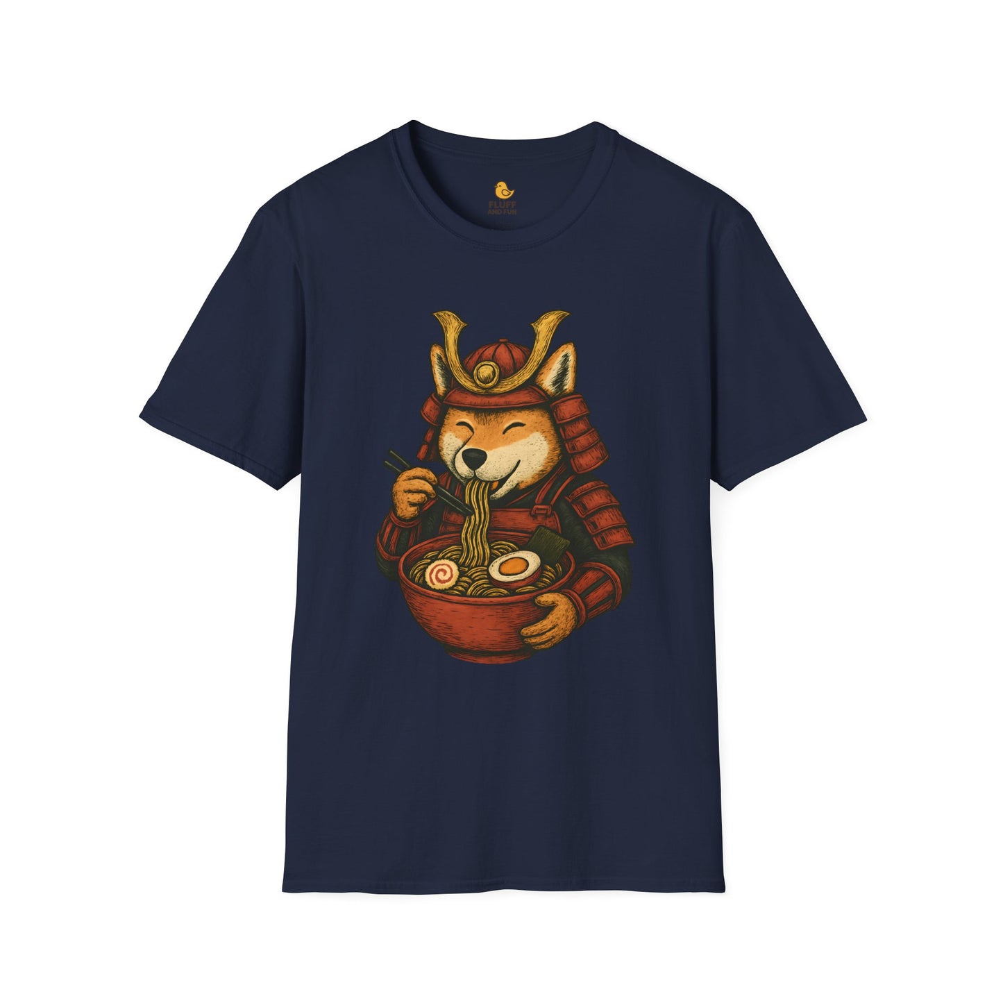 Samurai Dog Eating Ramen