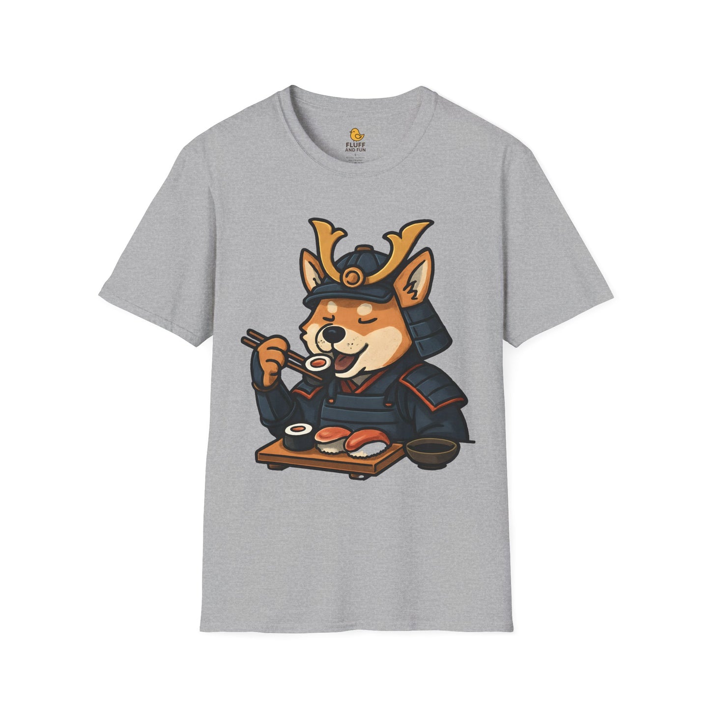Samurai Dog Eating Sushi