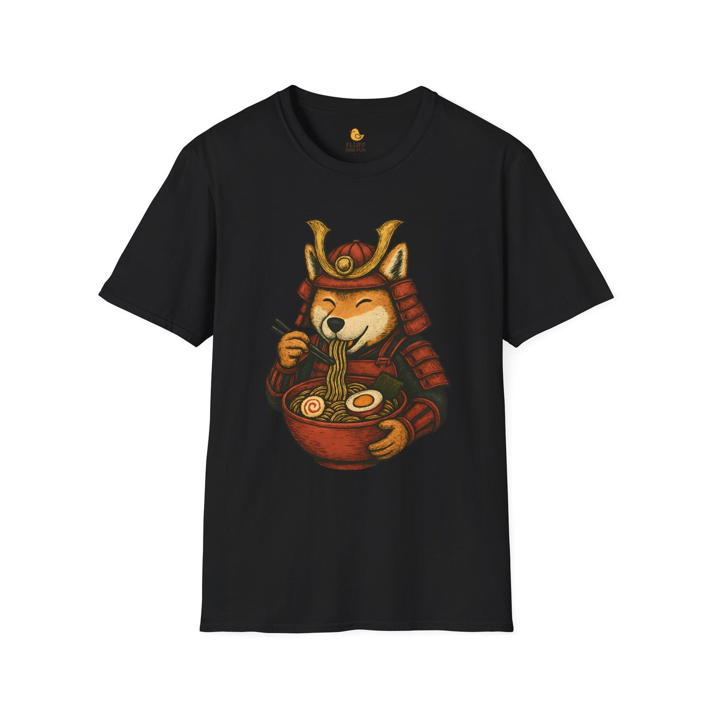 Samurai Dog Eating Ramen