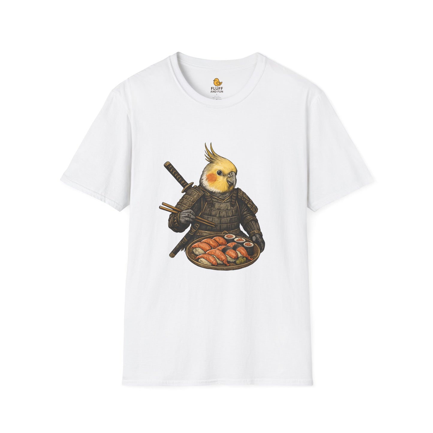 Samurai Cockatiel Eating Sushi