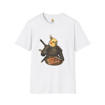 Samurai Cockatiel Eating Sushi