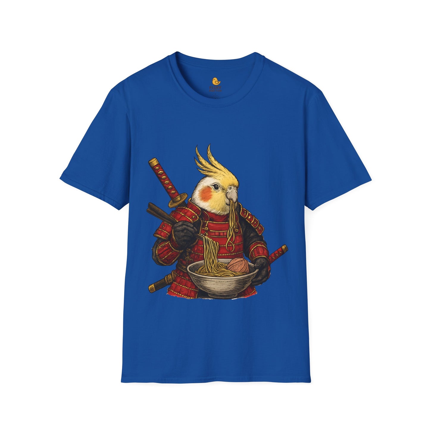 Samurai Cockatiel Eating Ramen