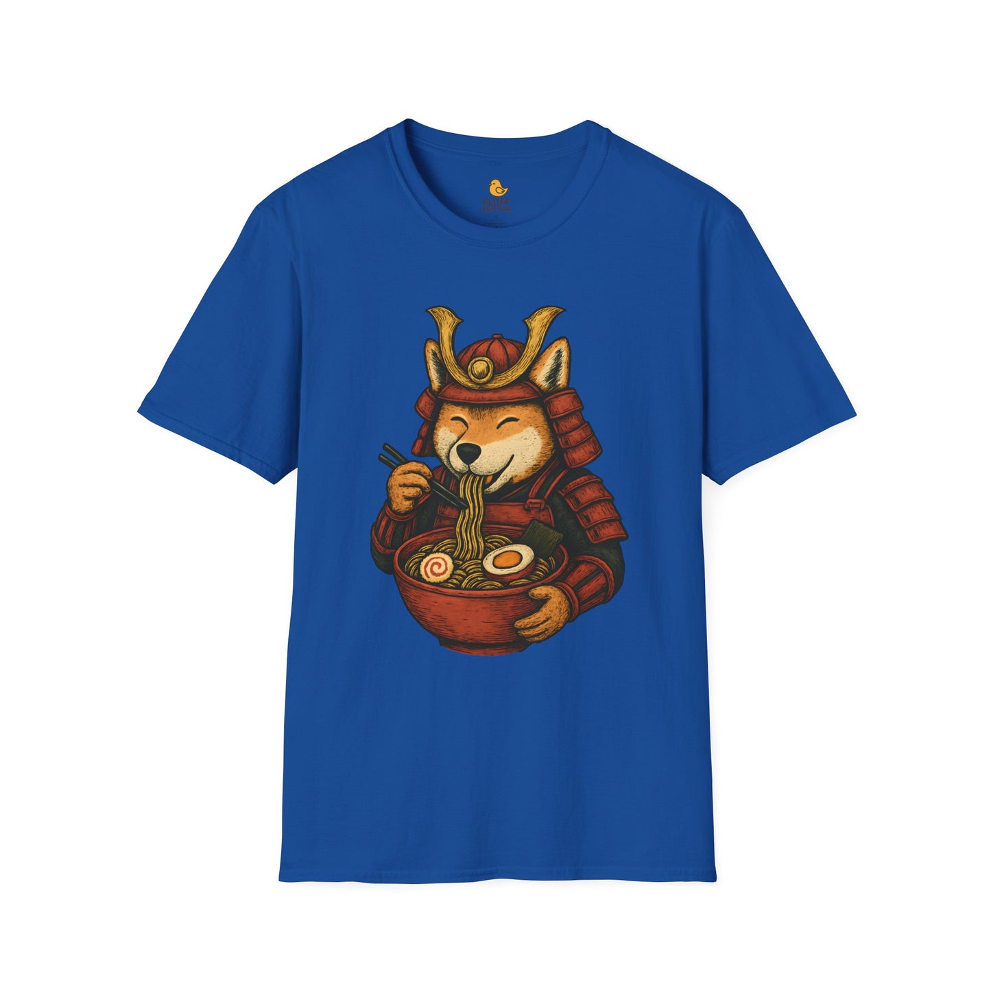 Samurai Dog Eating Ramen