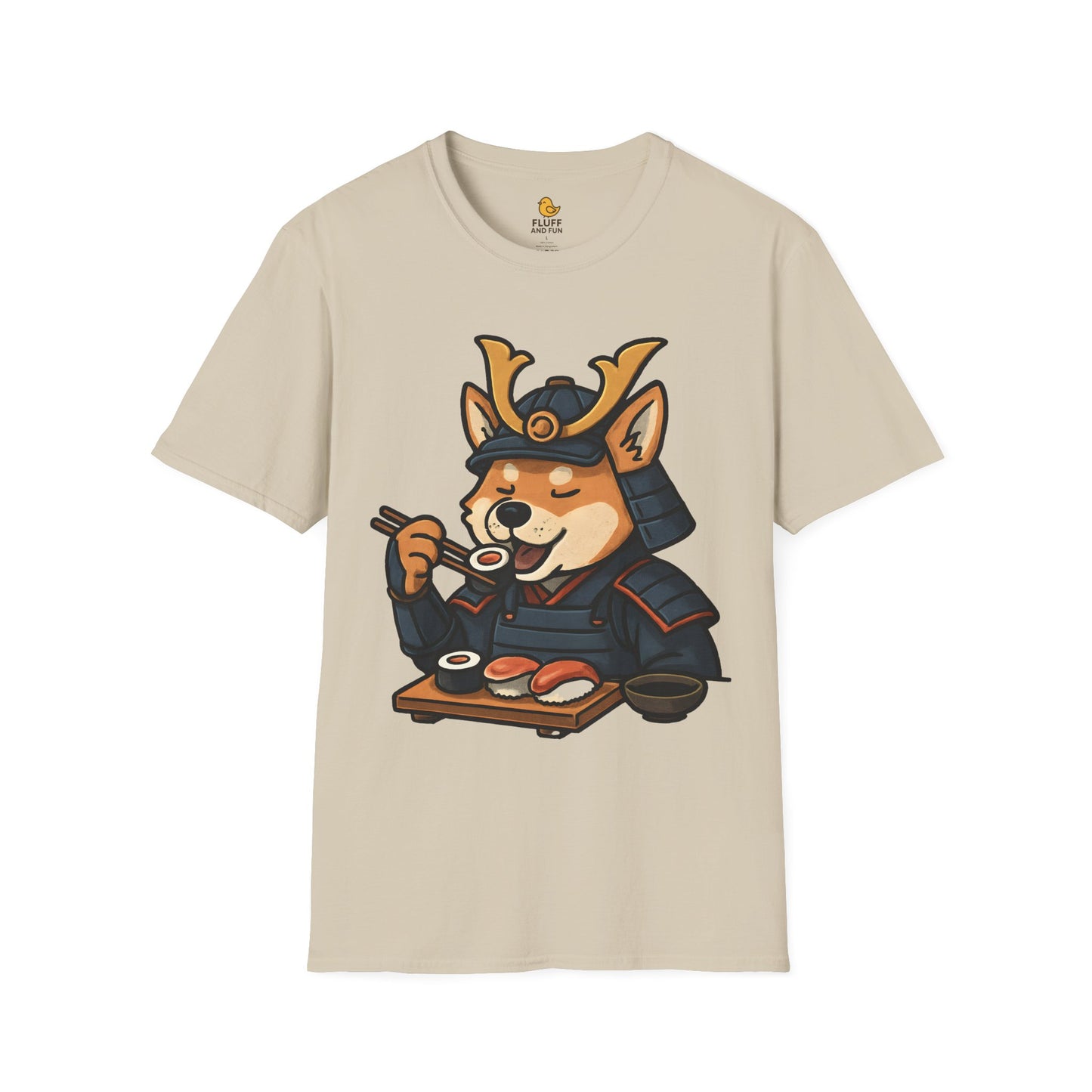 Samurai Dog Eating Sushi