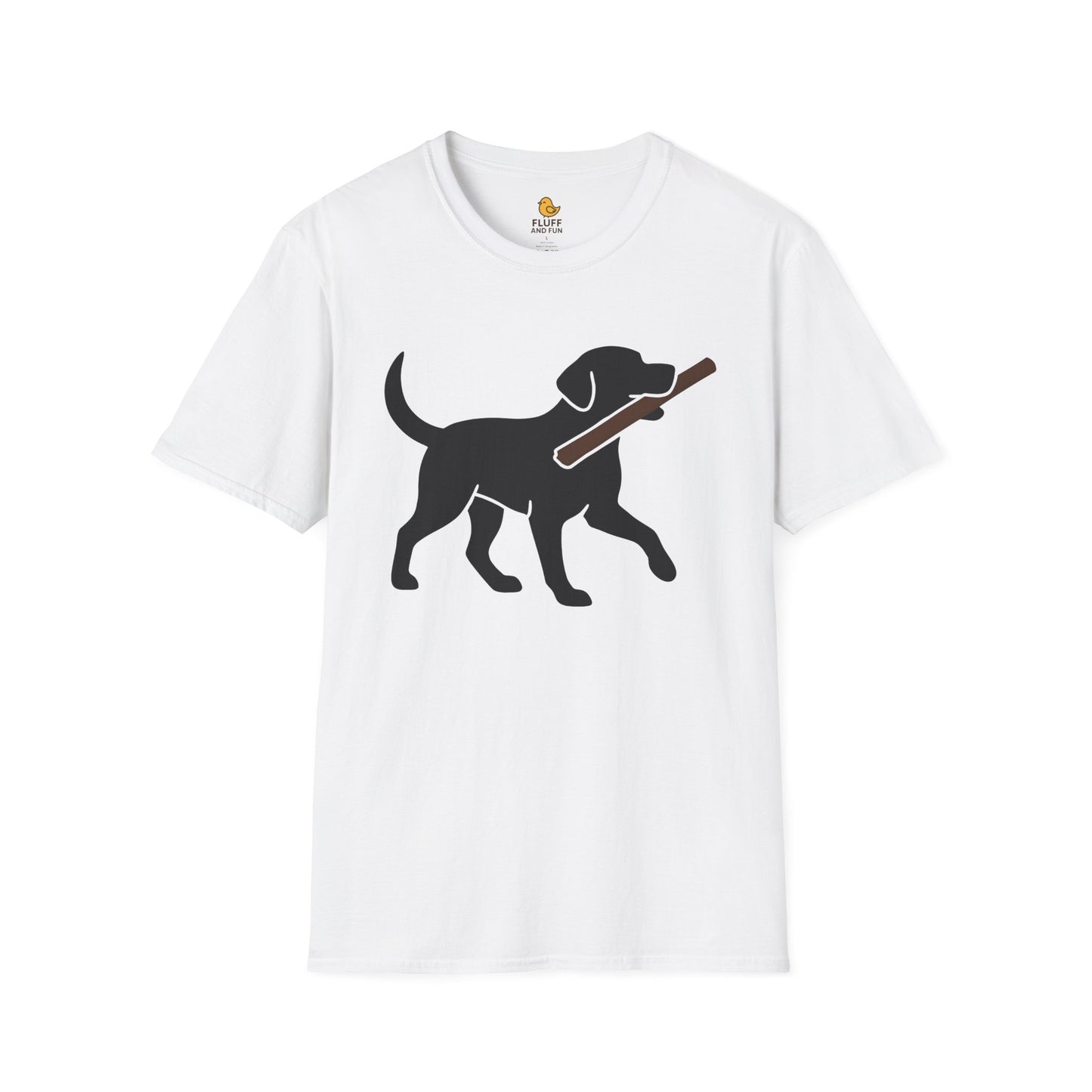 Dog with Stick Silhouette