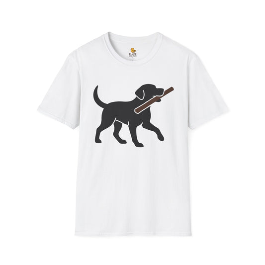 Dog with Stick Silhouette