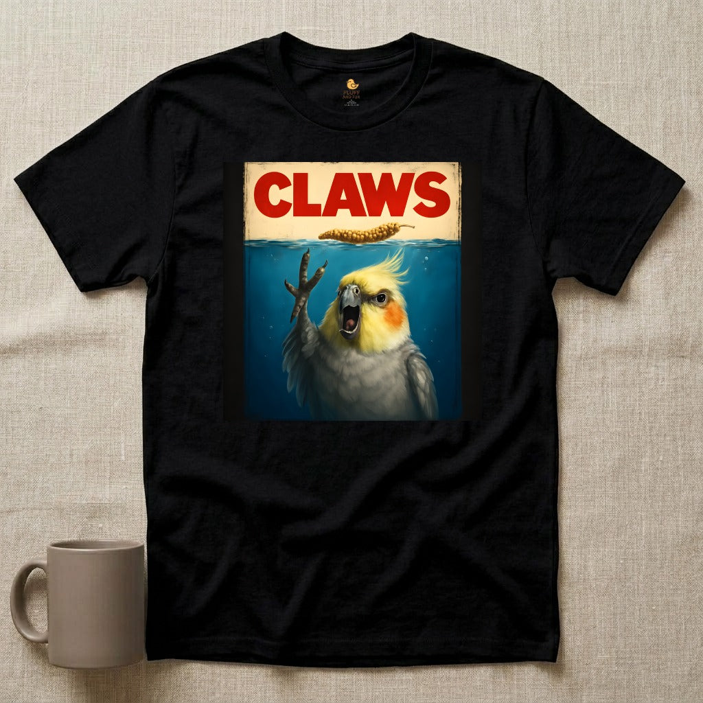 Cockatiel T-Shirt with 'CLAWS' Design