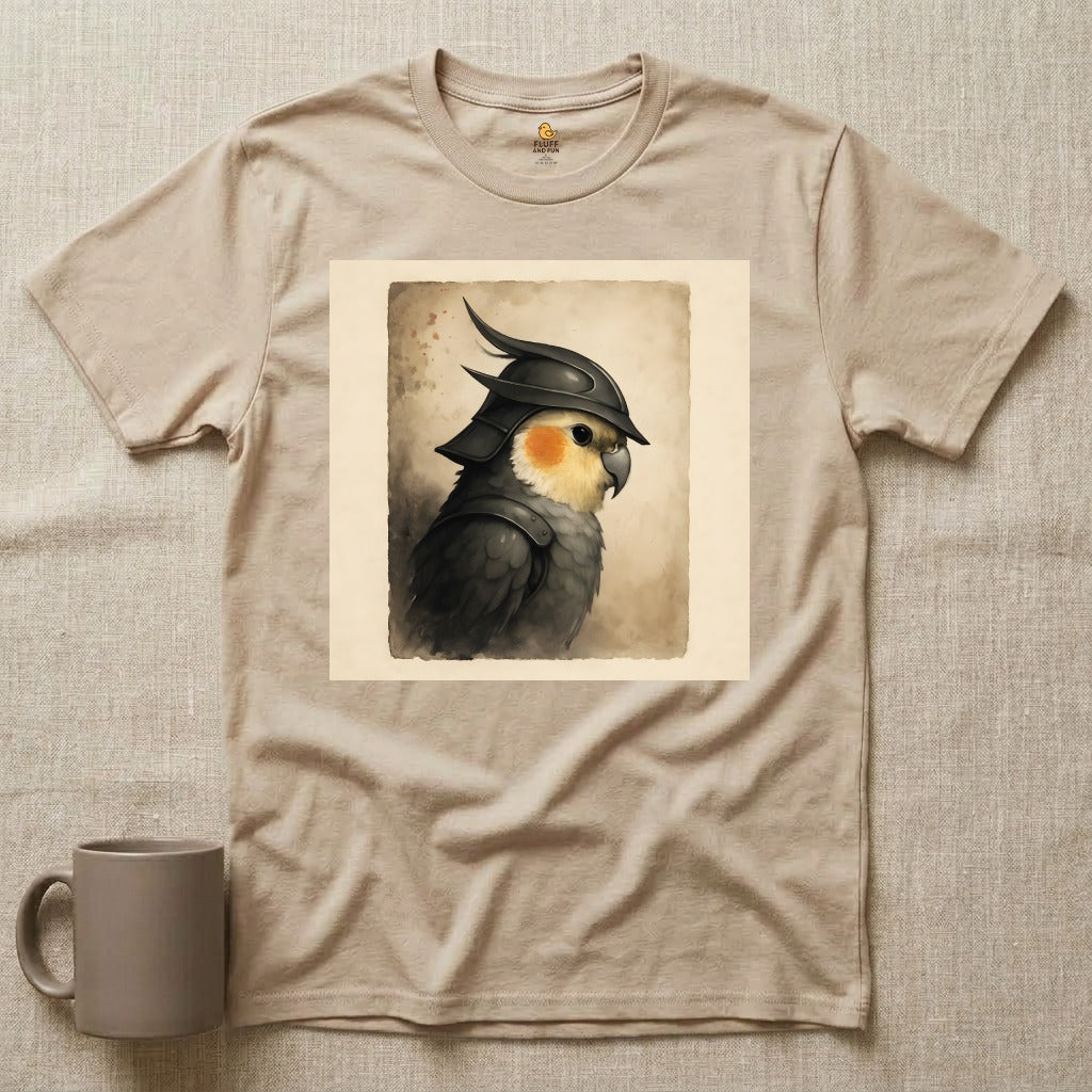 Samurai Cockatiel on Parchment Paper