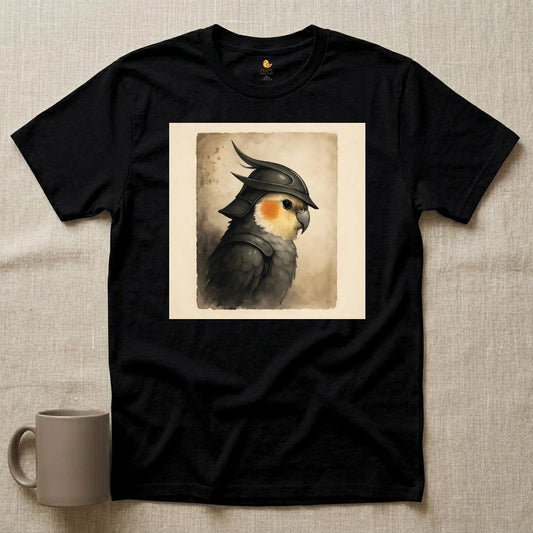 Samurai Cockatiel on Parchment Paper