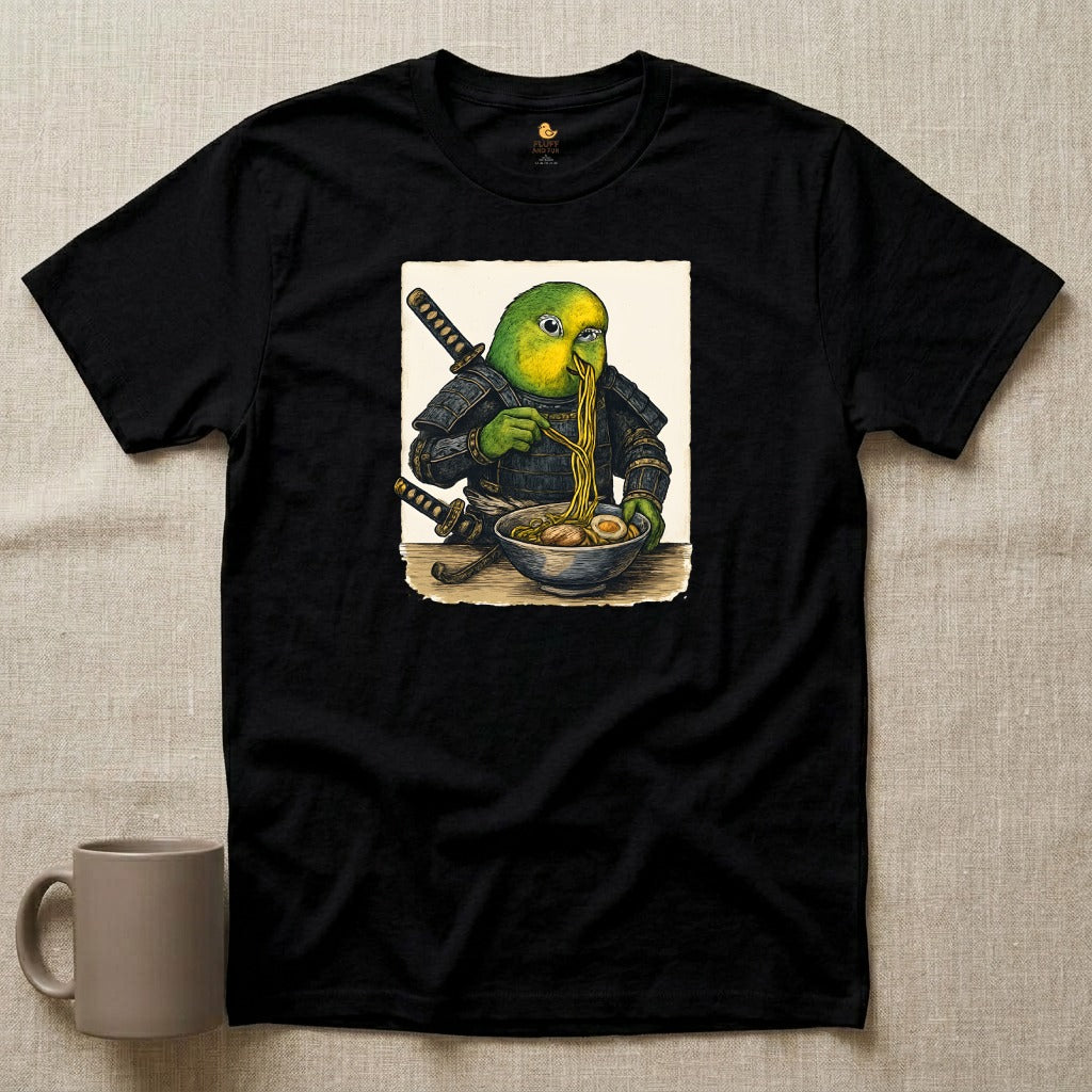 Samurai Conure Eating Ramen