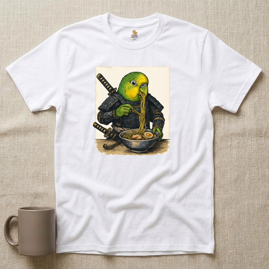 Samurai Conure Eating Ramen