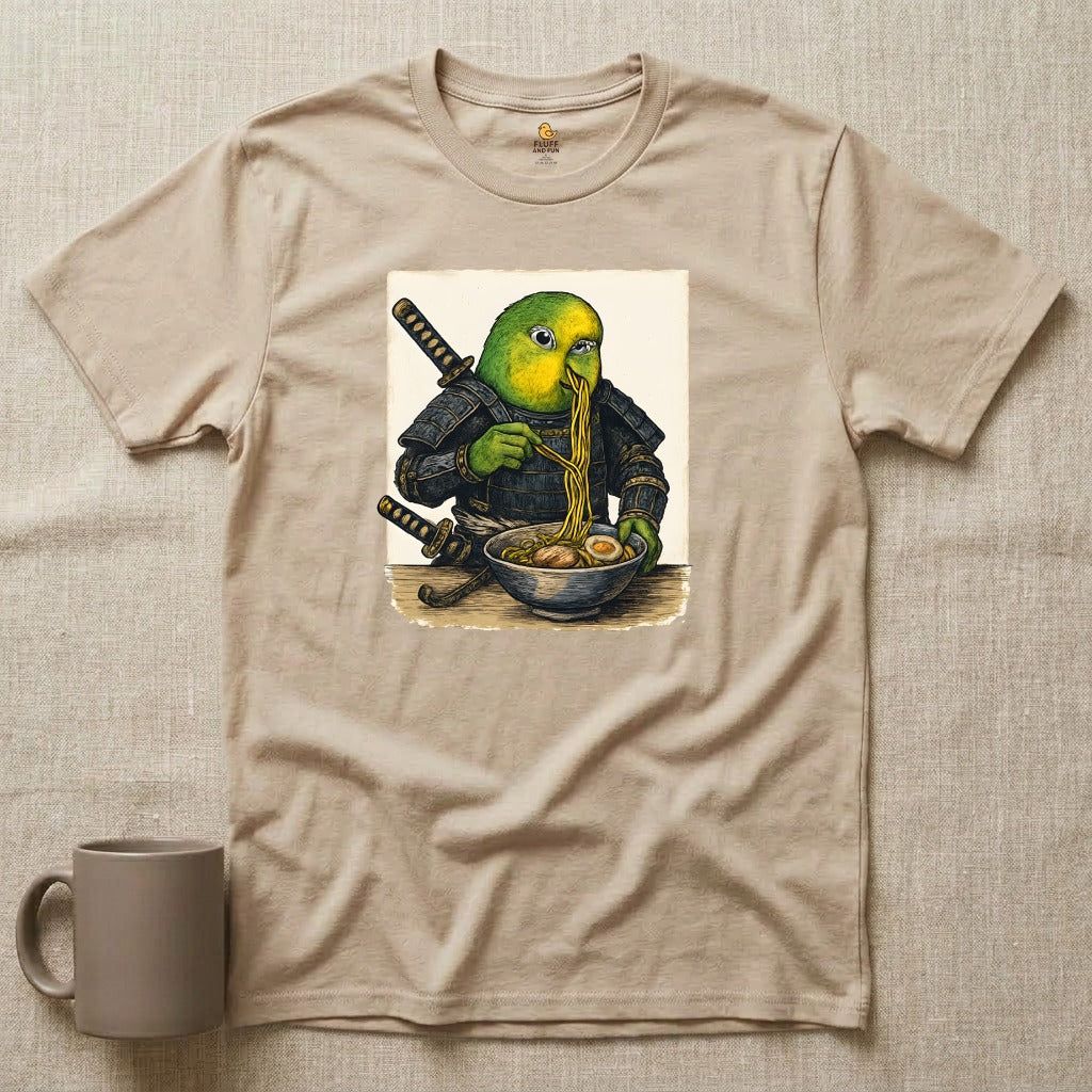 Samurai Conure Eating Ramen