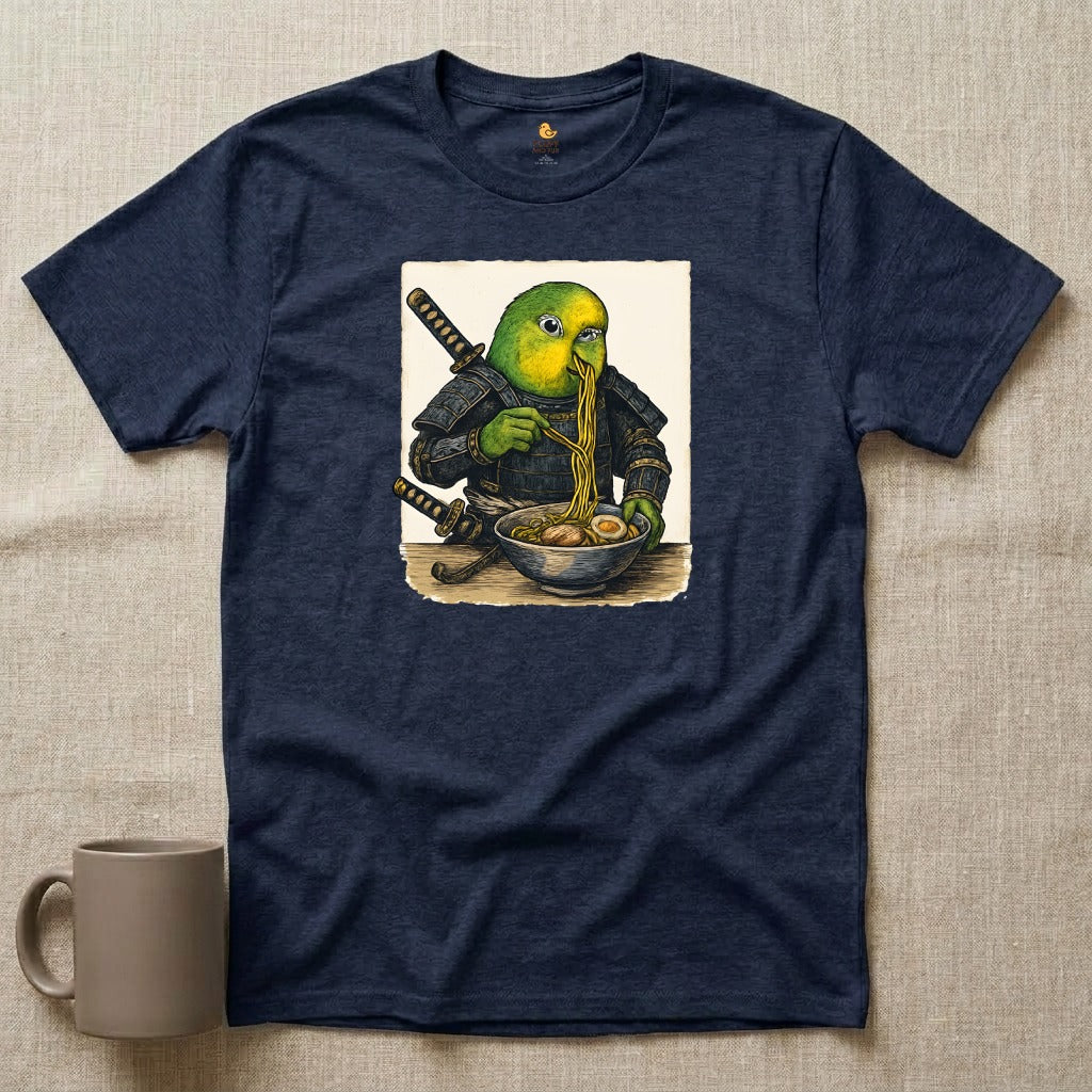 Samurai Conure Eating Ramen