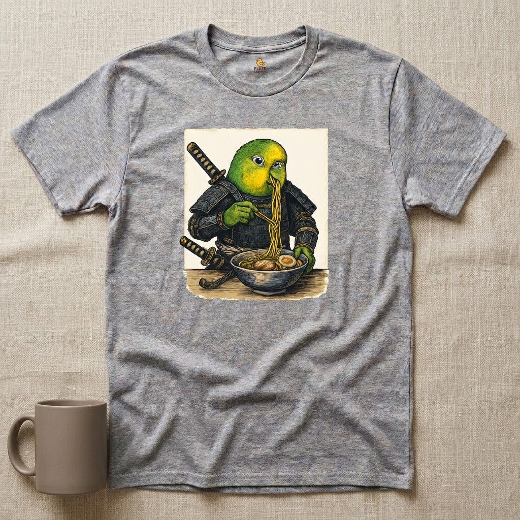 Samurai Conure Eating Ramen