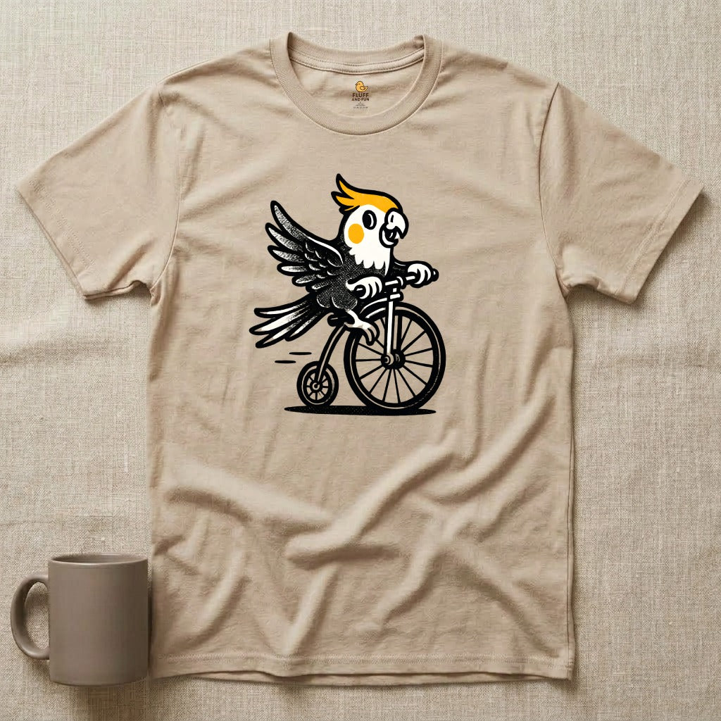Cockatiel on a Bicycle