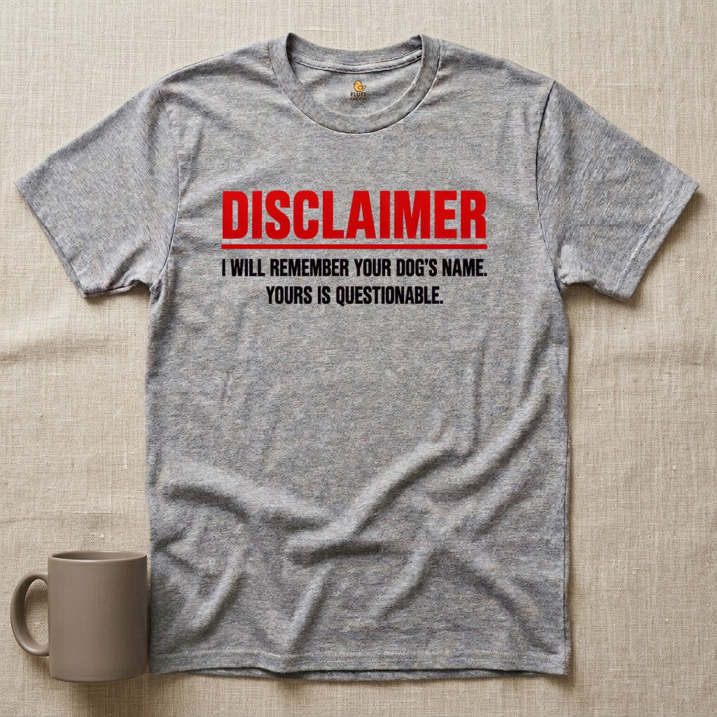 Dog Name Disclaimer
