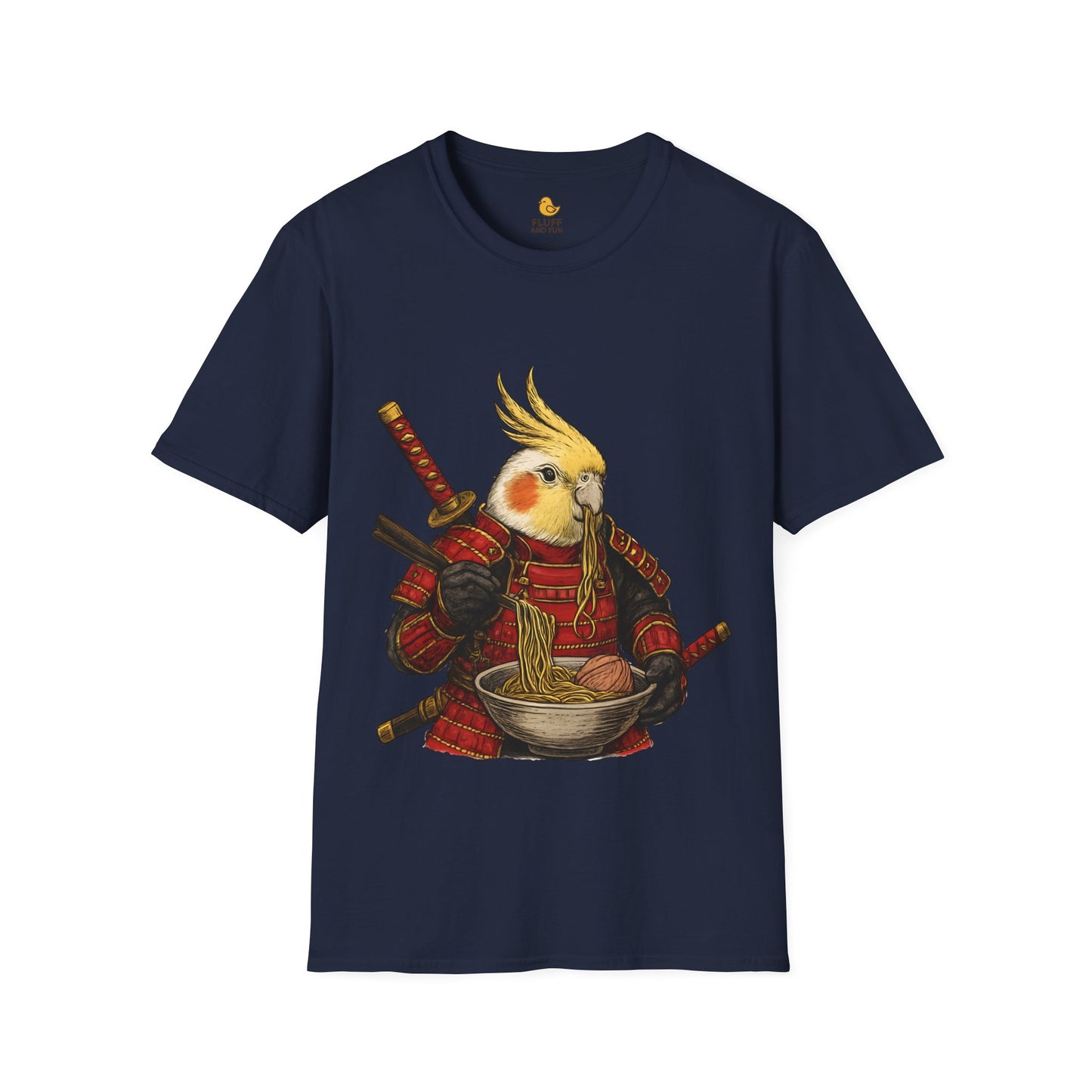 Samurai Cockatiel Eating Ramen