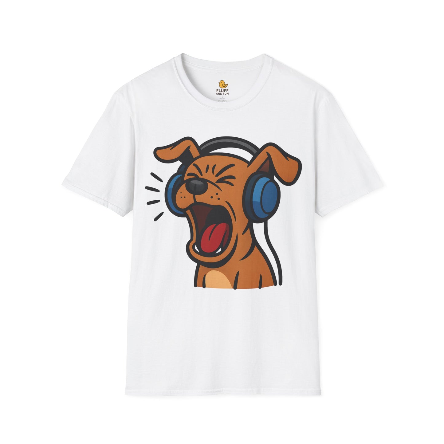Screaming Dog with Headphones
