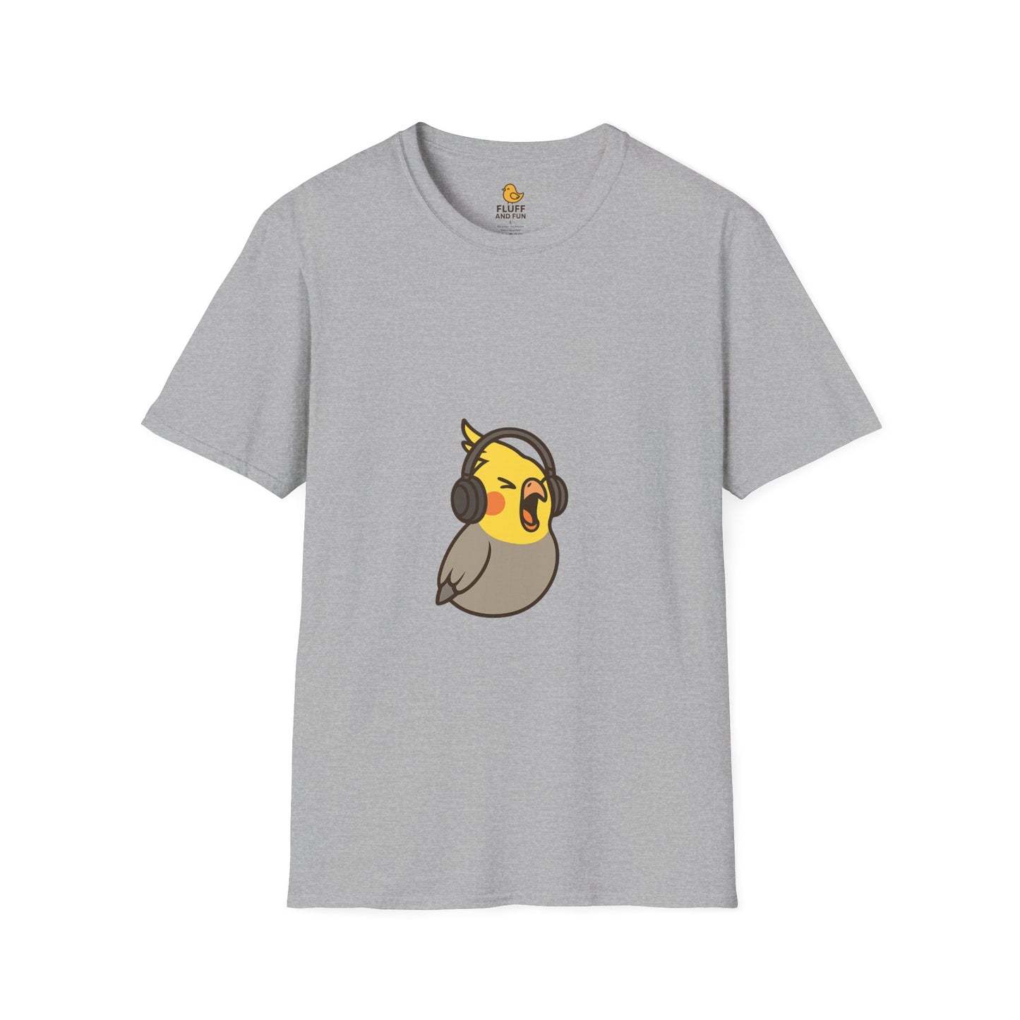 Screaming Cockatiel with Headphones