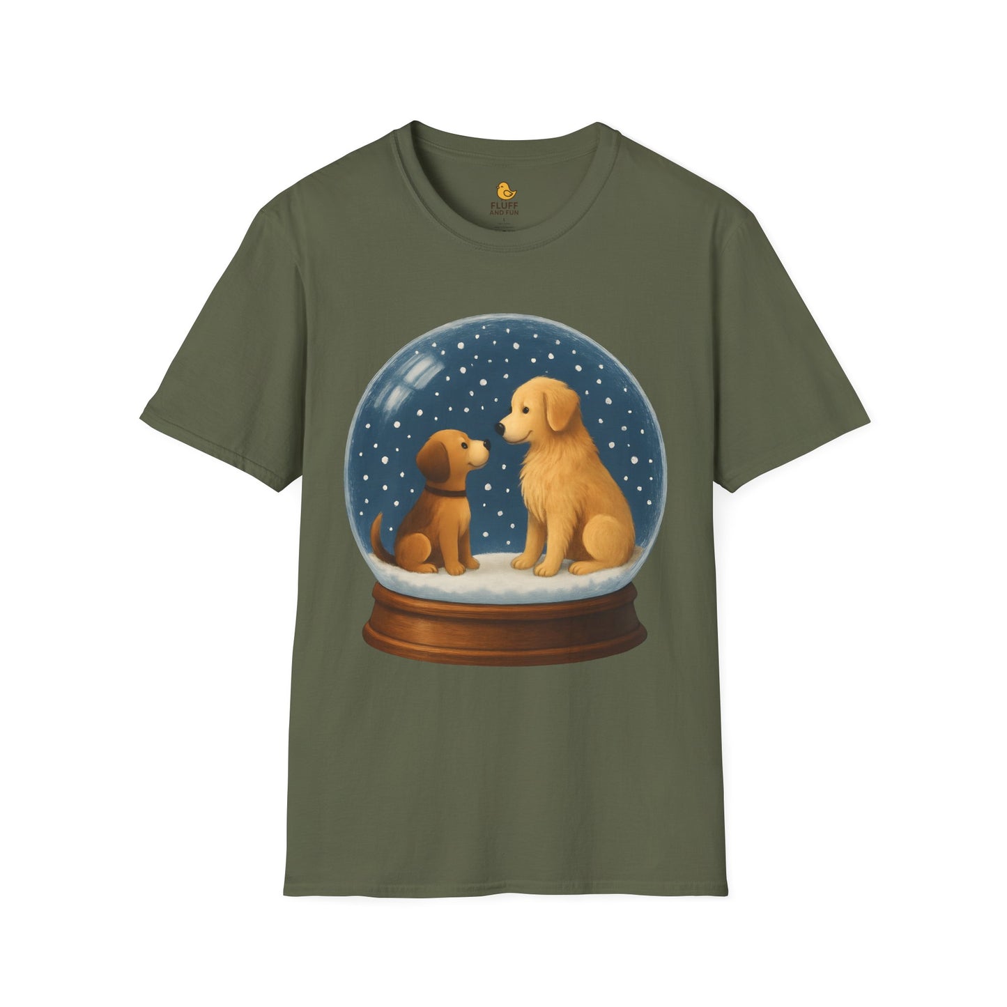 Cartoon Dogs in Snow Globes