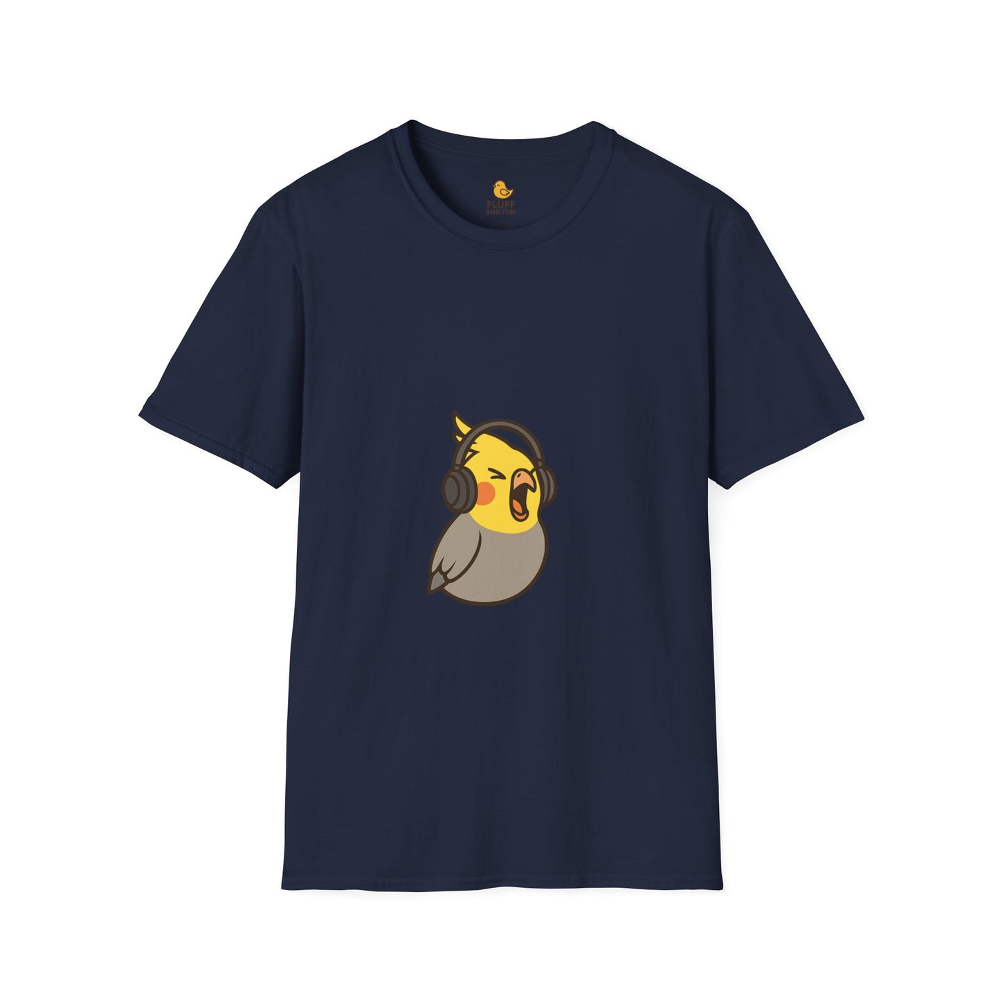 Screaming Cockatiel with Headphones