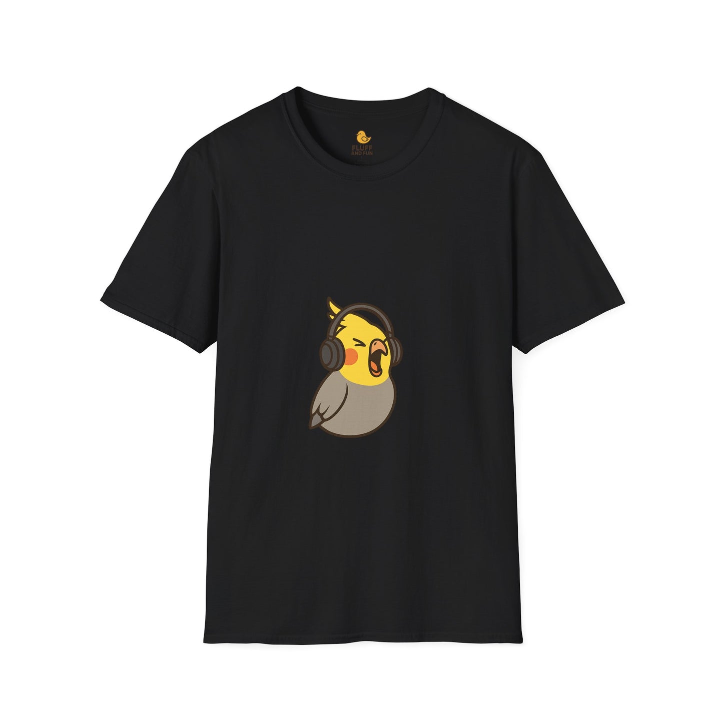 Screaming Cockatiel with Headphones
