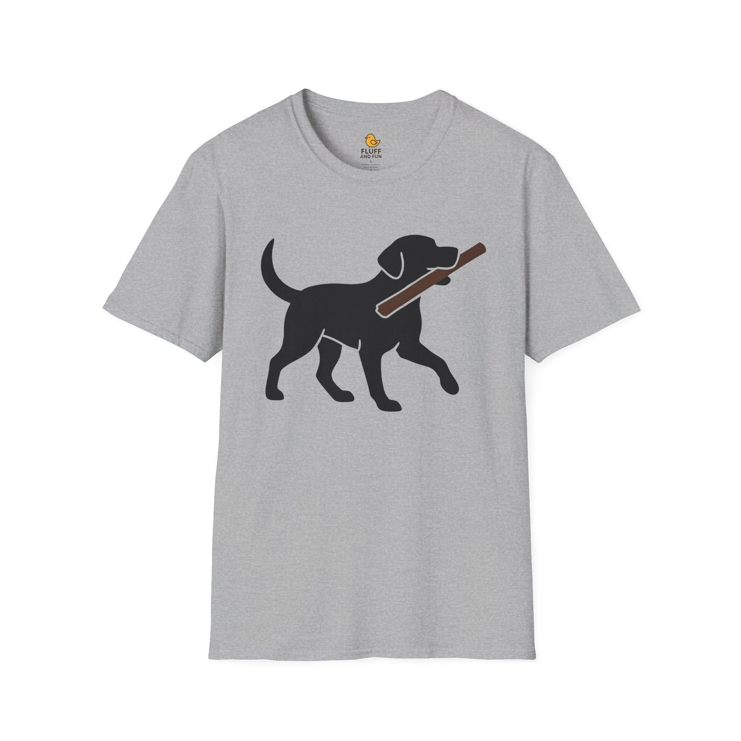 Dog with Stick Silhouette