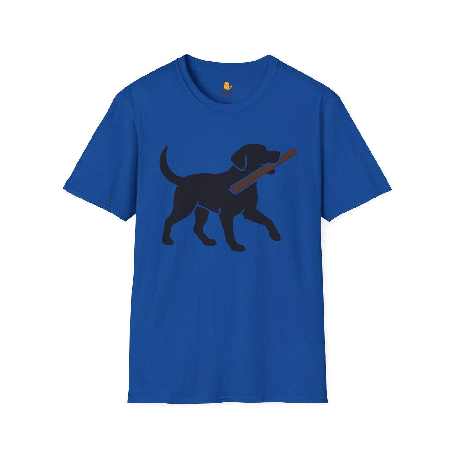 Dog with Stick Silhouette