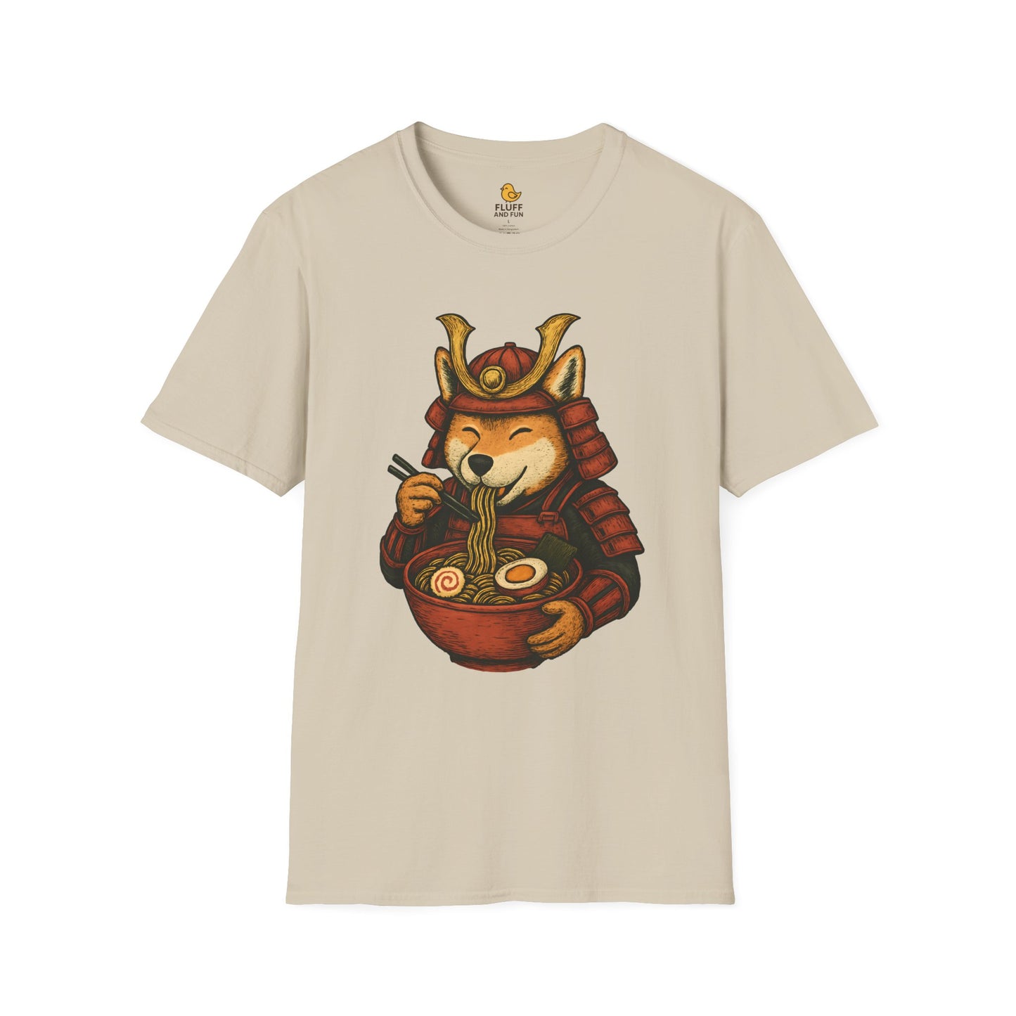 Samurai Dog Eating Ramen