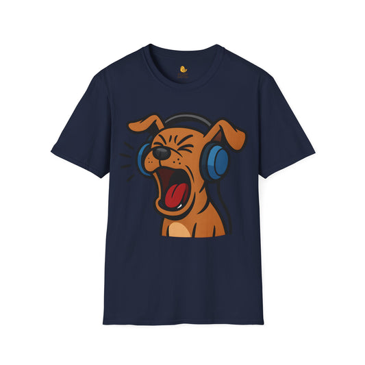 Screaming Dog with Headphones