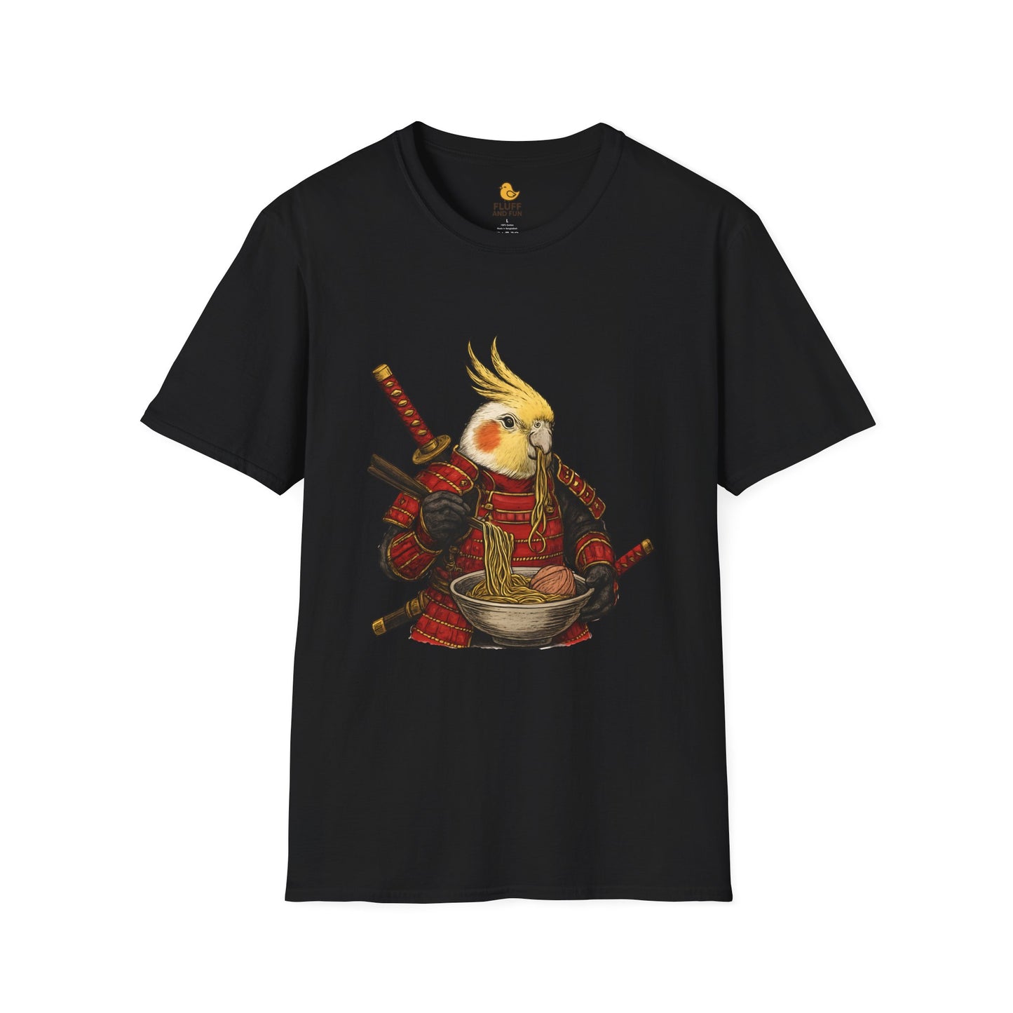 Samurai Cockatiel Eating Ramen