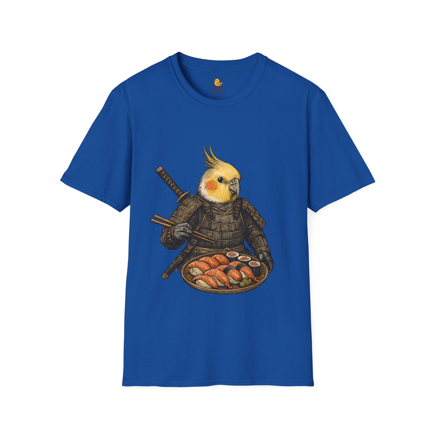 Samurai Cockatiel Eating Sushi