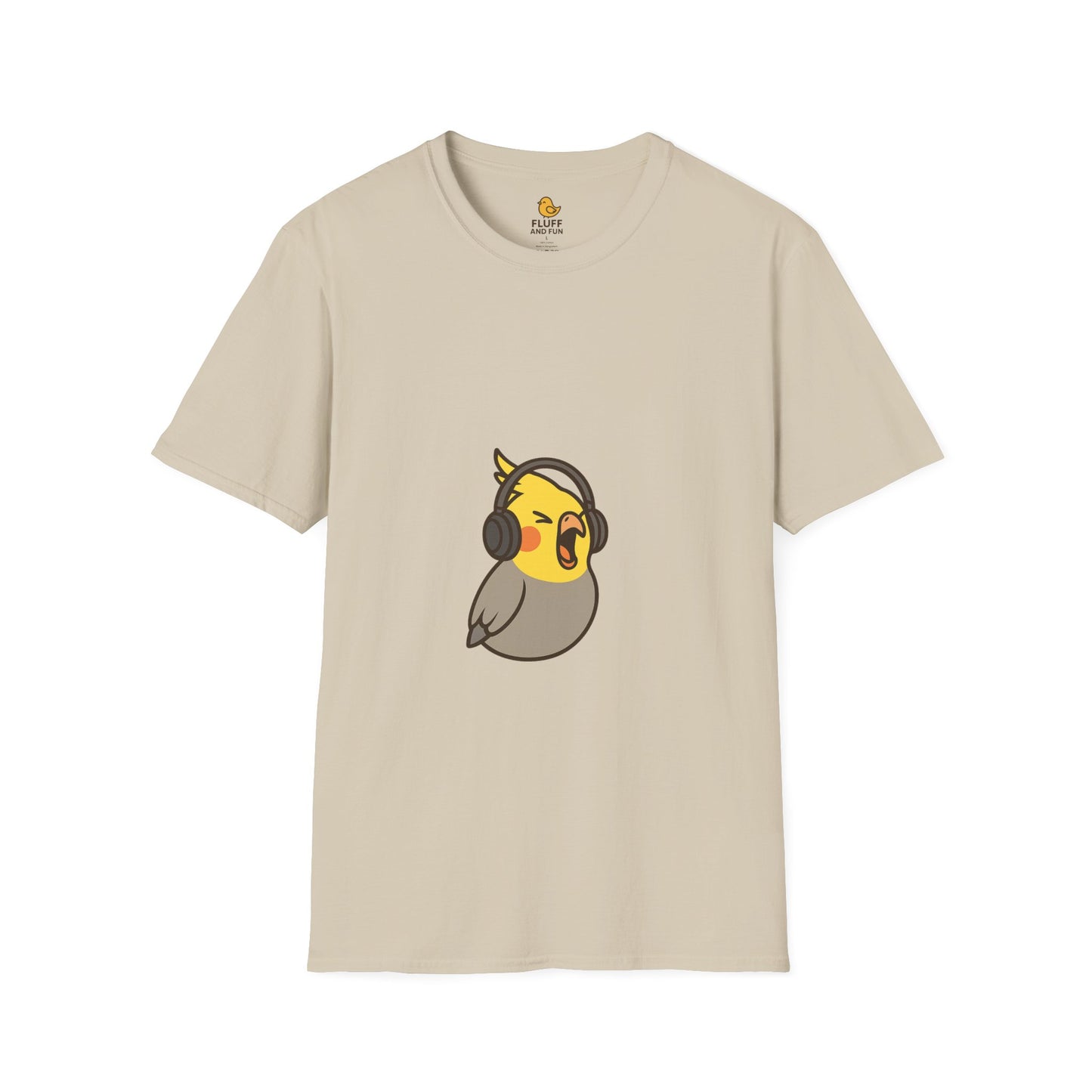 Screaming Cockatiel with Headphones